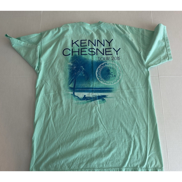 Kenny Chesney The Big Revival 2015 Concert T-shirt Mint Green LRG Country Music - Picture 9 of 12